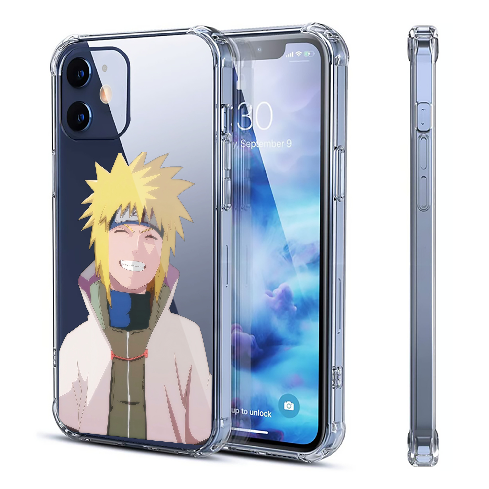 （画像用） NARUTO -ナルト- 波風 ミナト Namikaze Minato 【iPhone 12シリーズ対応】透明スマホケース（クリアソフトケース）